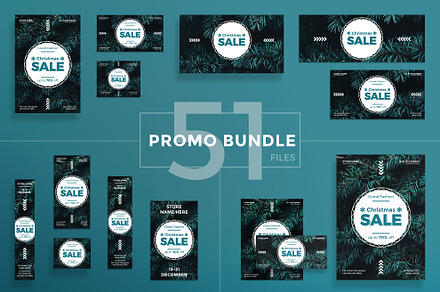 Promo Bundle | Christmas Sale, a Poster Template by Amber Graphics