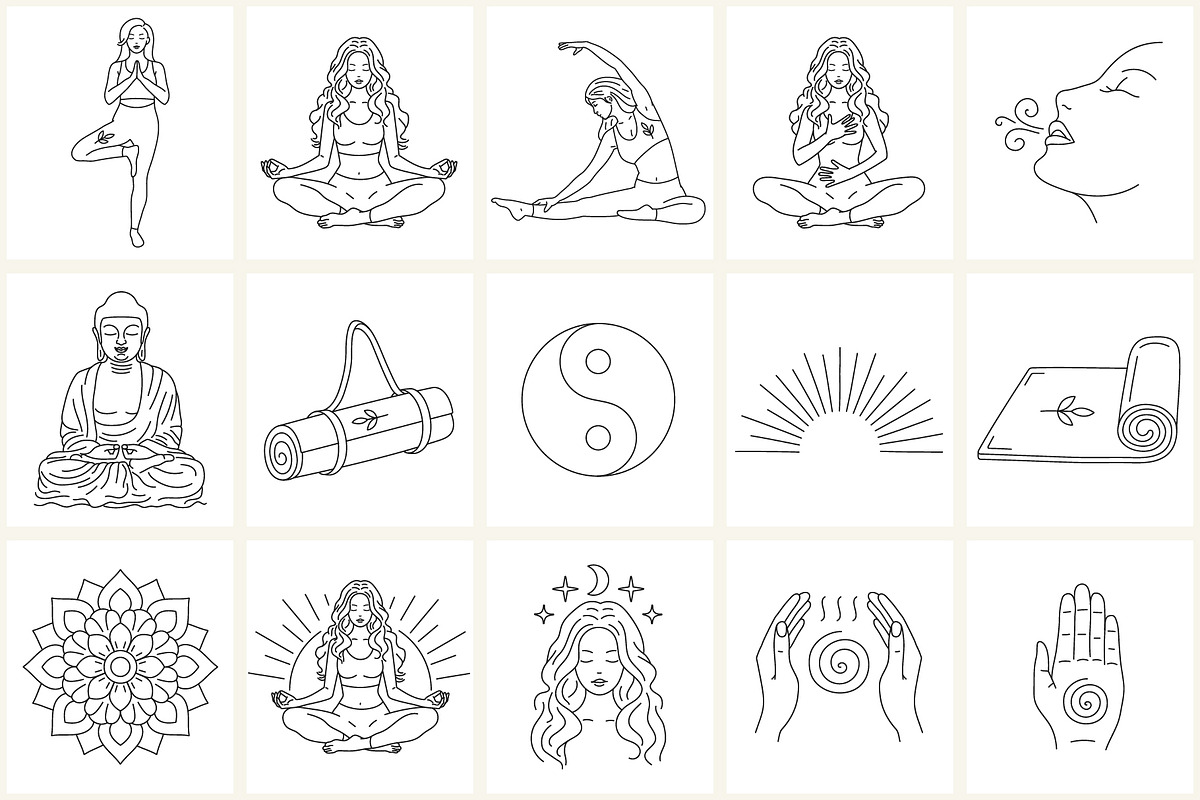 Holistic Medicine Line Icon Set, an Outline Icon by NatalieArtShop (Photo 11 of 15)