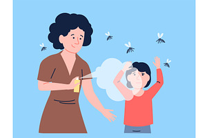 Mother protects child from, a Person Illustration by LadadikArt