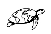 World Map Sea Turtle Bundle, an Illustration by Gaye Art (Thumbnail 11 of 31)