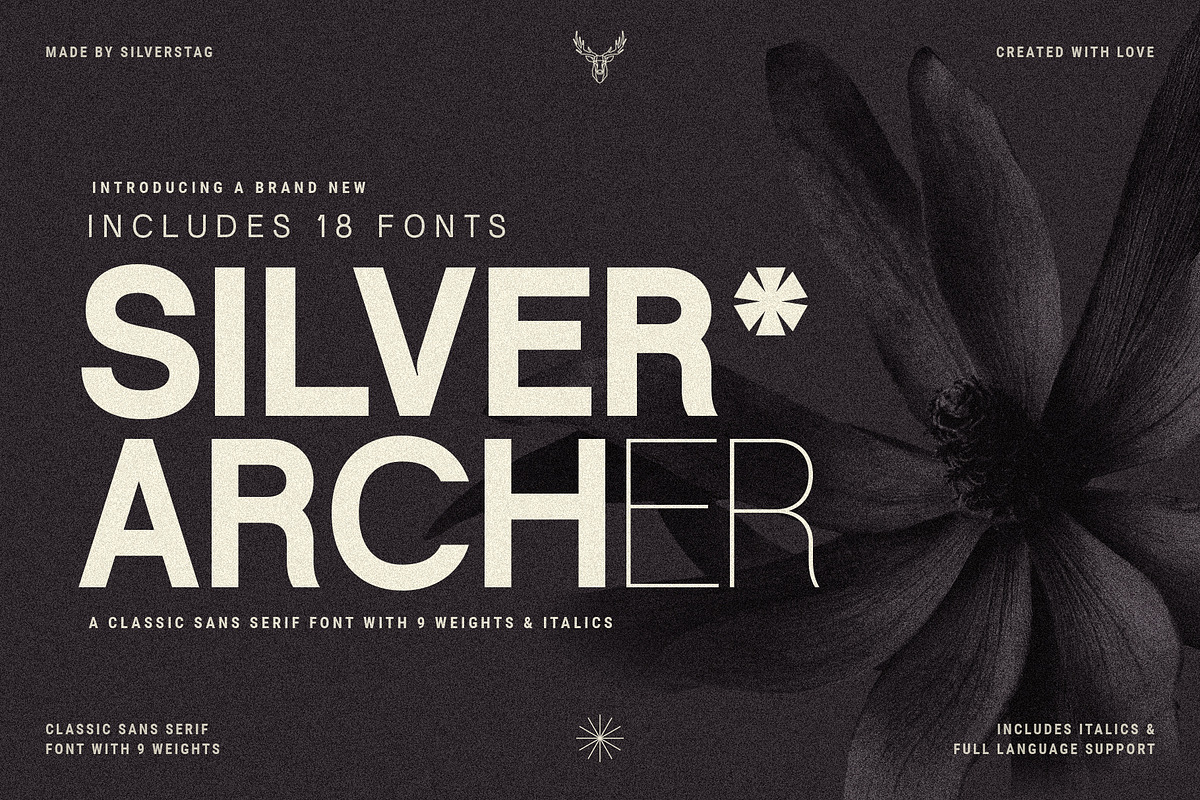 Silver Archer - An 18-Font Chic Sans, a Sans Serif Font by SilverStag Type Foundry (Photo 1 of 14)