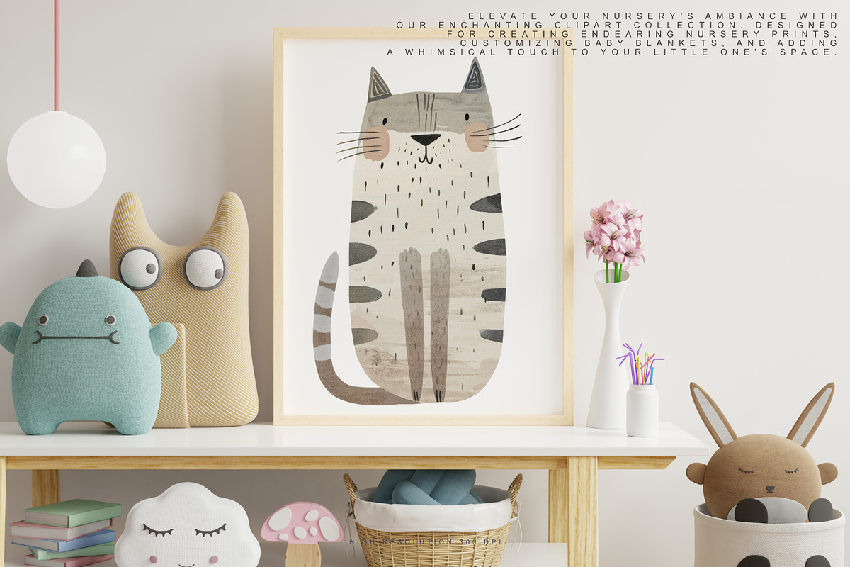 watercolor farm animal clipart set, an Animal Illustration by Pink Studio Art (Photo 13 of 13)