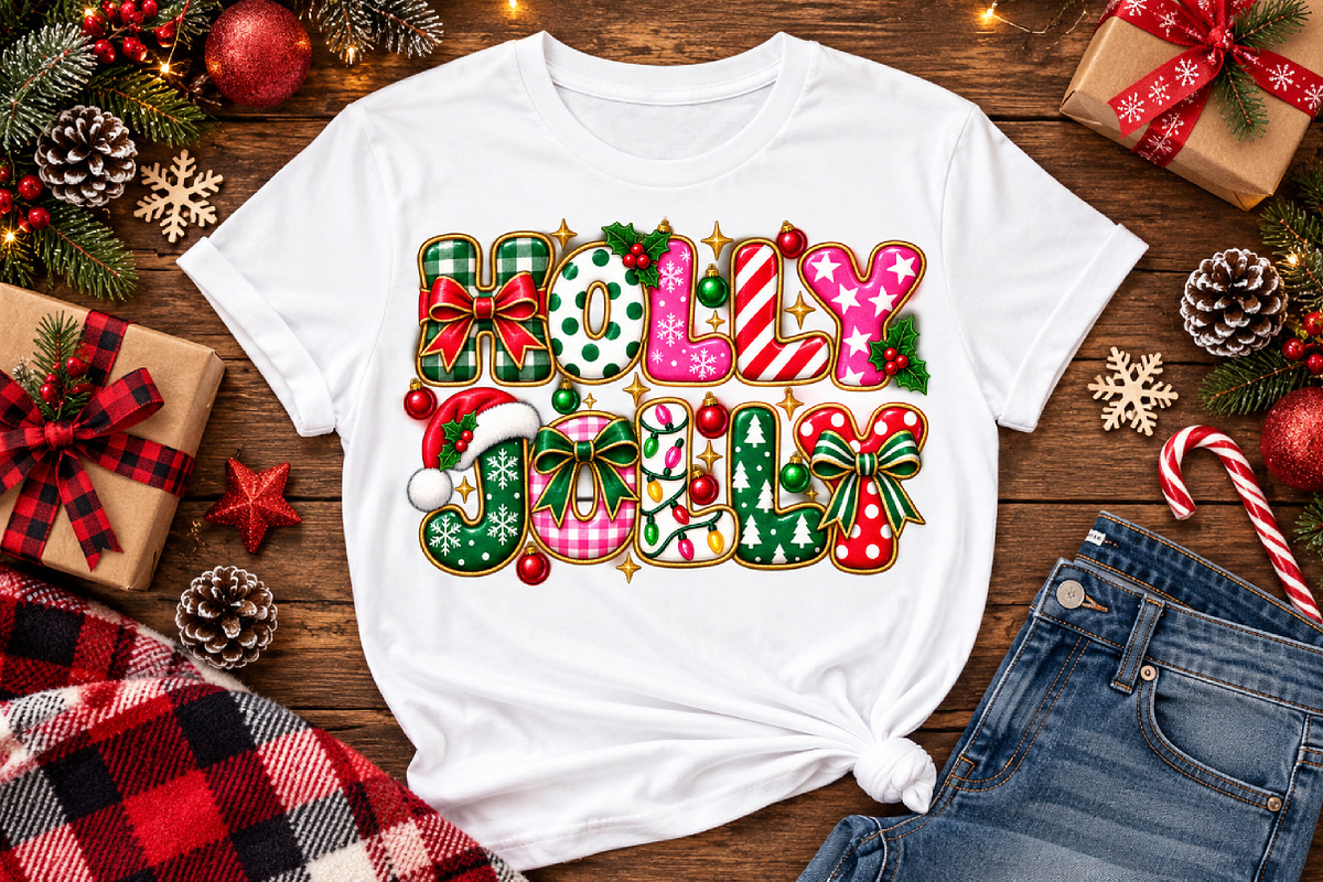 Holly Jolly PNG, a Seasonal Illustration by Watercolor design (Photo 2 of 3)