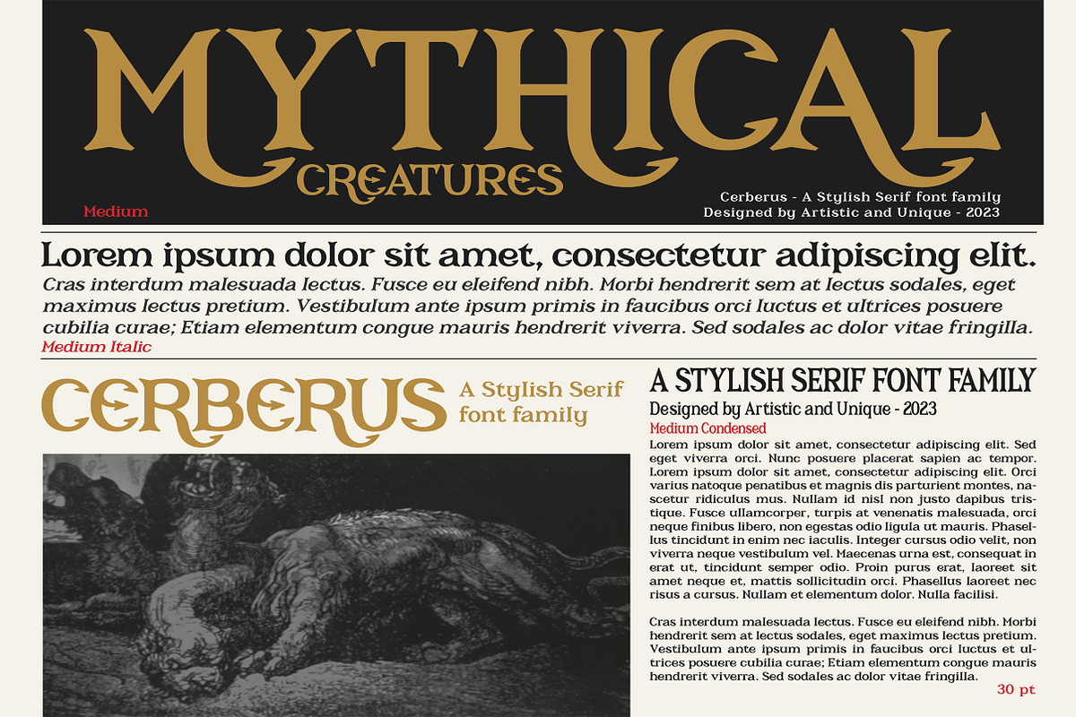 Cerberus - Serif font family, a Serif Font by Artistic & Unique (Photo 7 of 15)