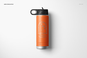 P. Coated 20 Oz. Water Bottle Mockup