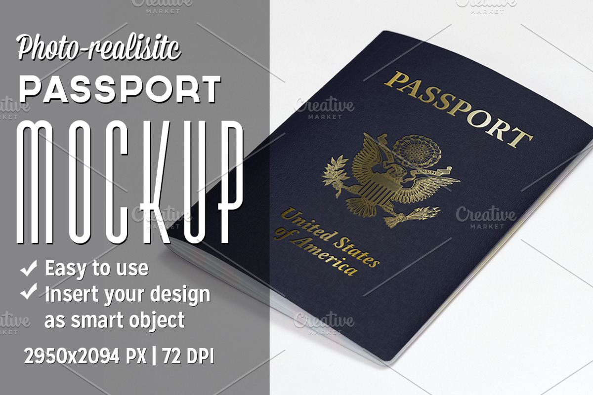Passport Mockup, an Advertising Mockup by Illusiongraphic (Photo 1 of 3)