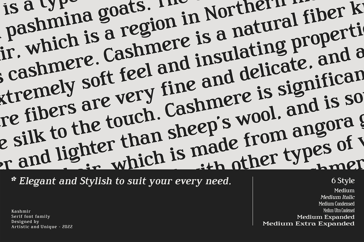 Kashmir - Serif font family, a Serif Font by Artistic & Unique (Photo 14 of 15)