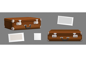 Vintage leather suitcase and stamp, an Object Illustration by art PVP - market