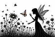 Silhouette of Fairy with Butterflie, an Illustration by Amazin_art (Thumbnail 13 of 21)