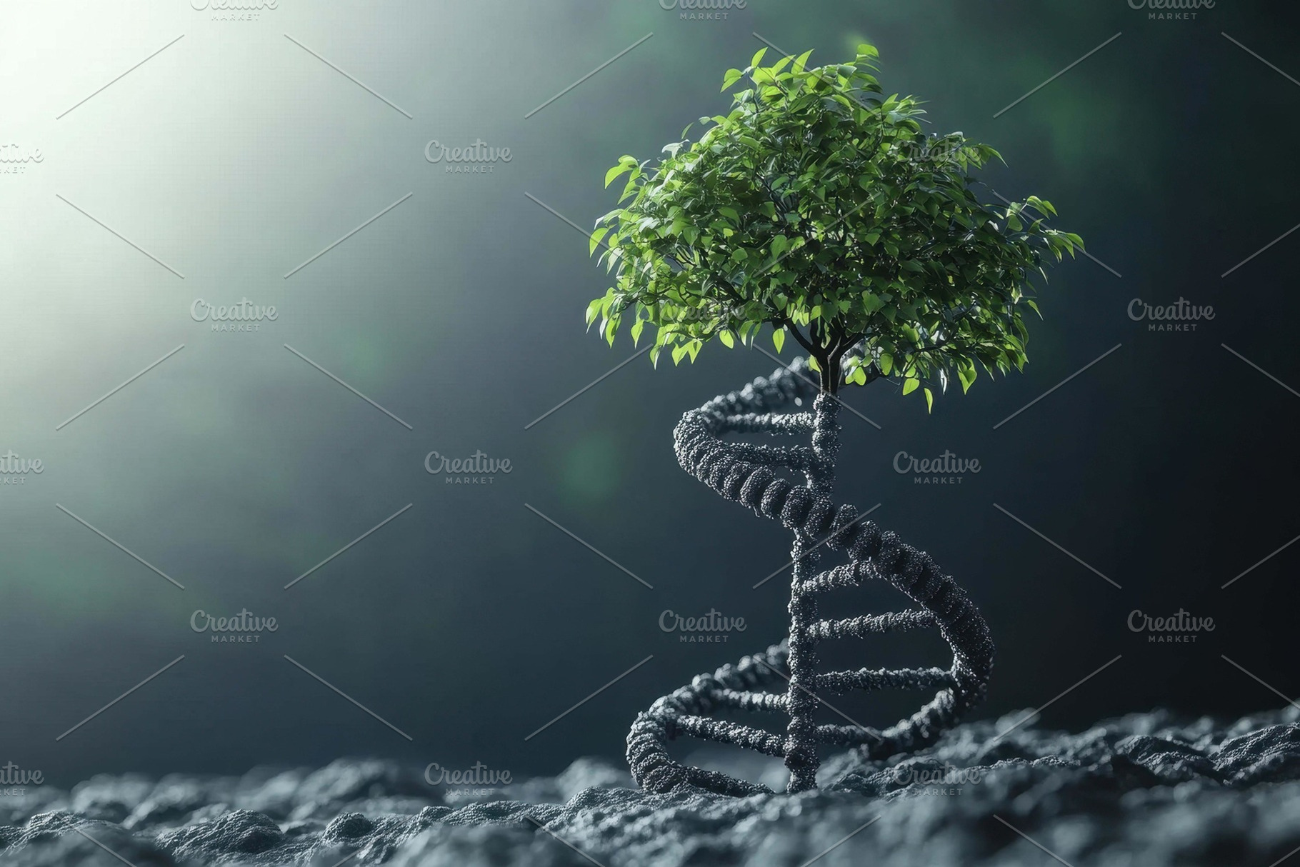 Creative representation of DNA as a, a Photo by Tanuart