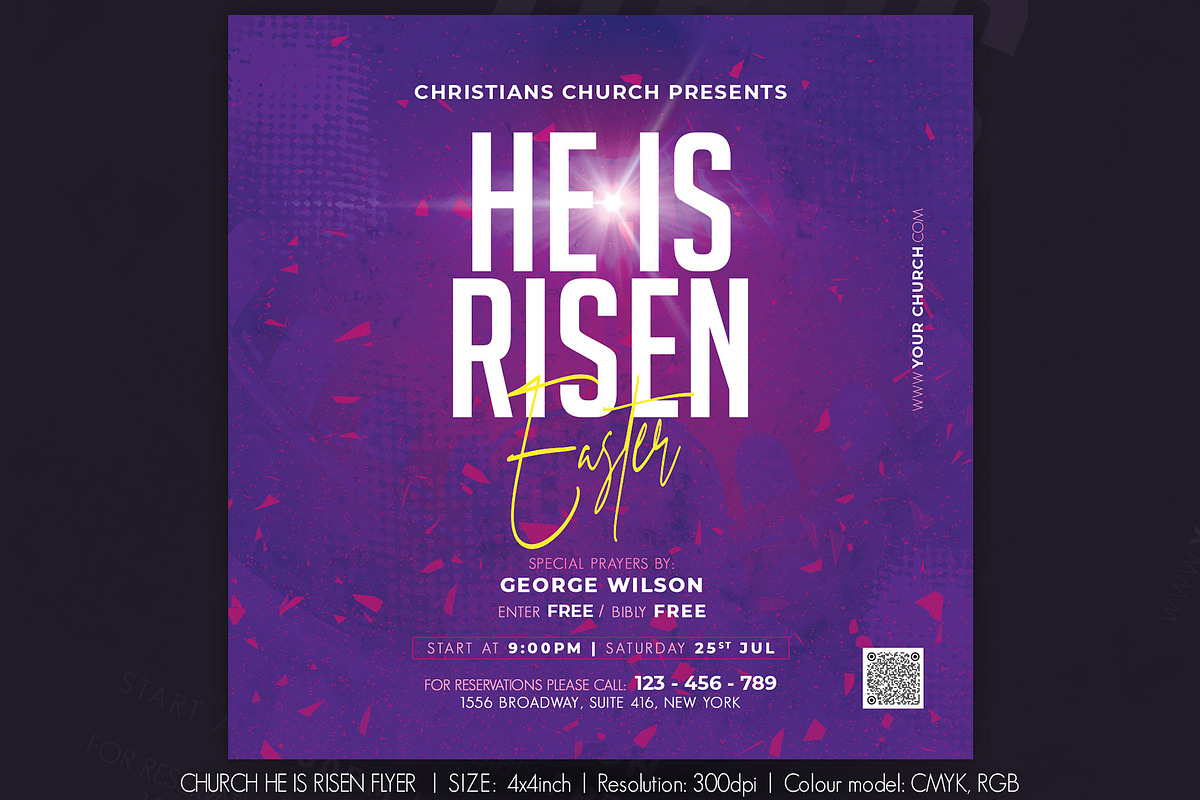 Church He is Risen Flyer, a Flyer Template by Artolus (Photo 1 of 2)