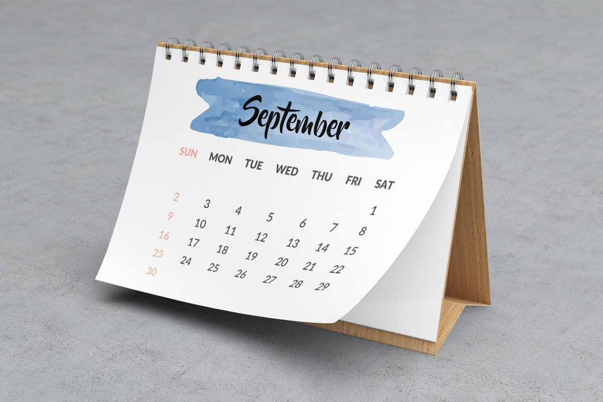 A5 Desk Calendar Mock-Up, a Mockup by MassDream (Photo 2 of 10)