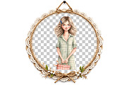 Watercolor Summer Girl Clipart Bundl, an Illustration by DreamArtGraphic (Thumbnail 8 of 8)