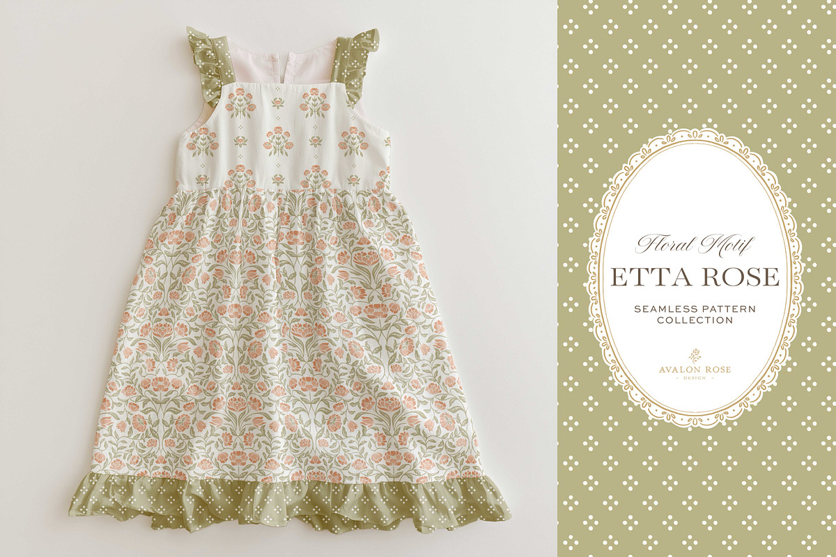 Vintage Peach Floral Print Patterns, a Pattern Graphic by Eclectic Anthology (Photo 13 of 14)