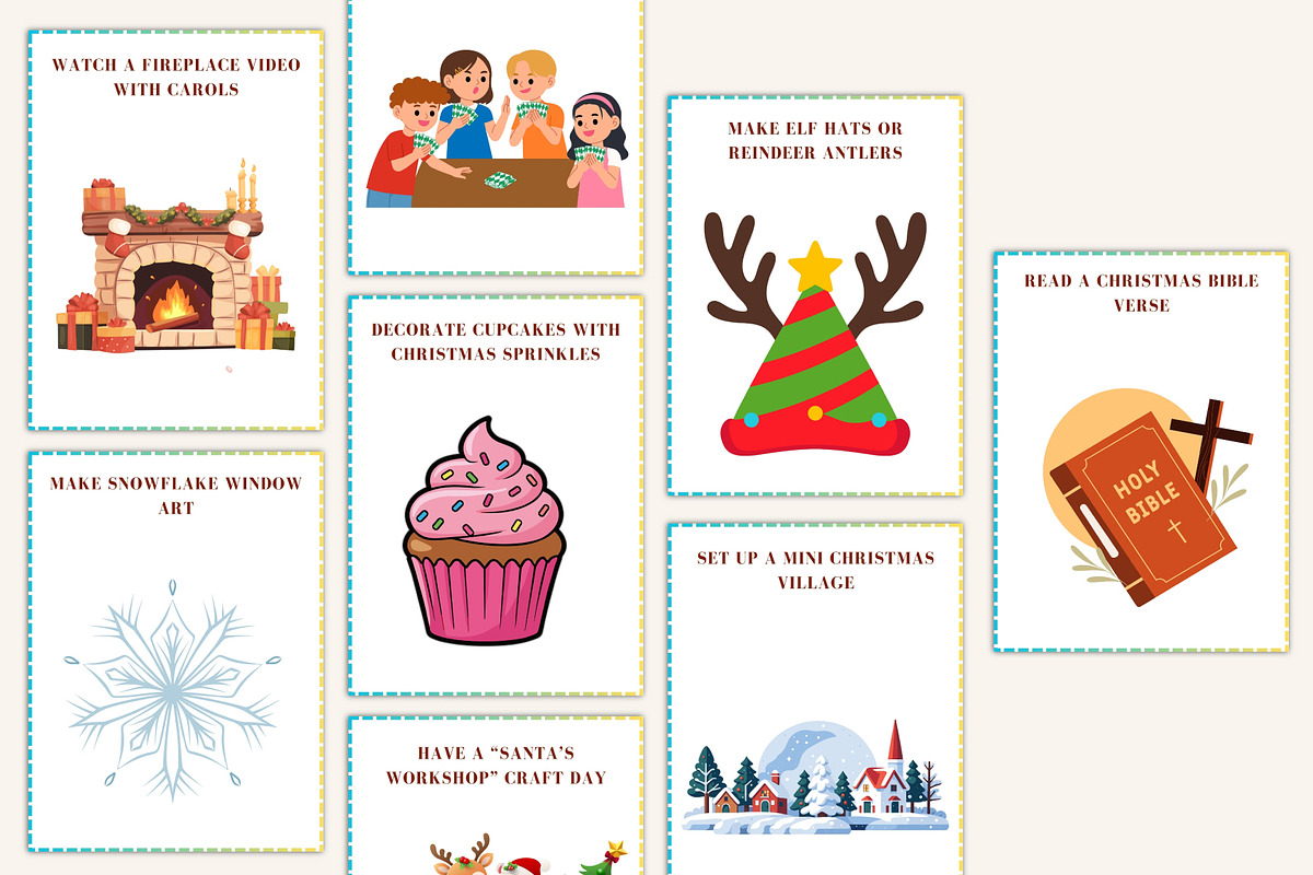 Christmas Advent Activity Cards, a Stationery Template by Designmela01 (Photo 6 of 10)