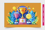 Three Gold Trophies With Leaves, an Illustration by Tanuart (Thumbnail 3 of 3)