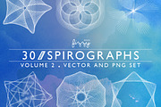 30 Spirographs Vol 2 – Vector & PNGs, a Decorative Illustration by Fizzy Images (Thumbnail 1 of 3)