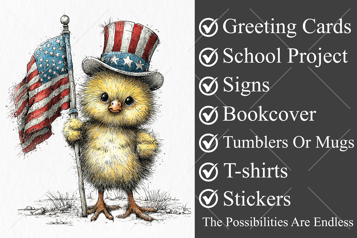 Whimsical 4th of July Chicken PNG, a Seasonal Illustration by Canvas Craft (Photo 3 of 10)
