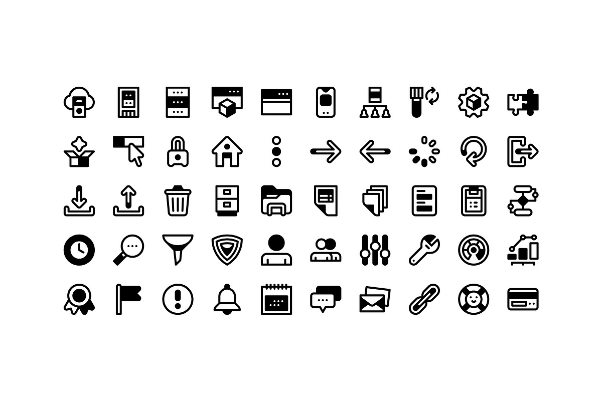 50 SaaS Dashboard Icons, an Outline Icon by Side Project (Photo 3 of 8)