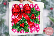 Coquette Red Christmas Bow Holly PNG, a Seasonal Illustration by Rose Art (Thumbnail 1 of 4)