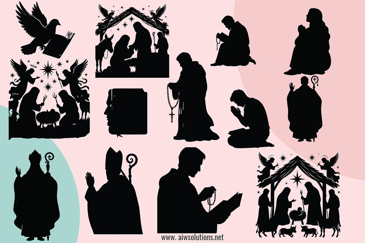 Christian Silhouette SVG Bundle, an Object Graphic by AIW SOLUTIONS (Photo 3 of 4)