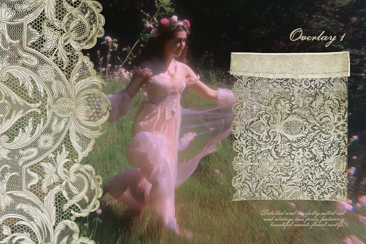 Vintage Lace Pieces Overlays, a Texture Graphic by Kaleriia (Photo 2 of 18)