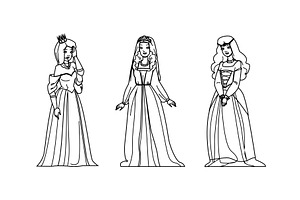 dress princess vector, a Person Illustration by pikepicture