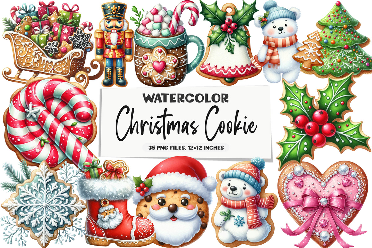 Christmas Cookie Clipart, an Illustration by DreamArtGraphic (Photo 1 of 5)