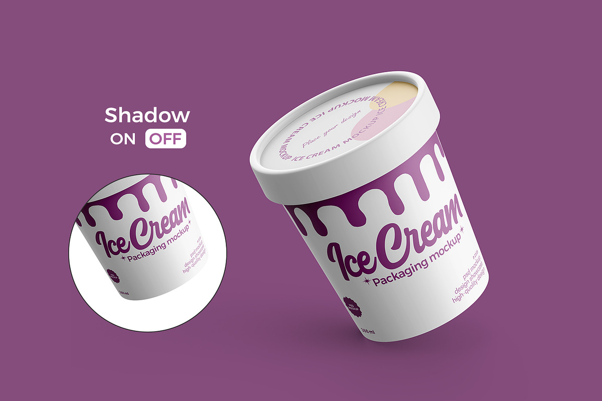 Ice Cream Tub Mockup, a Packaging Mockup by RamStudio2 (Photo 3 of 14)