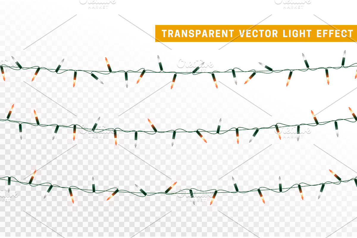 Christmas lights garlands., an Illustration by Modern vector