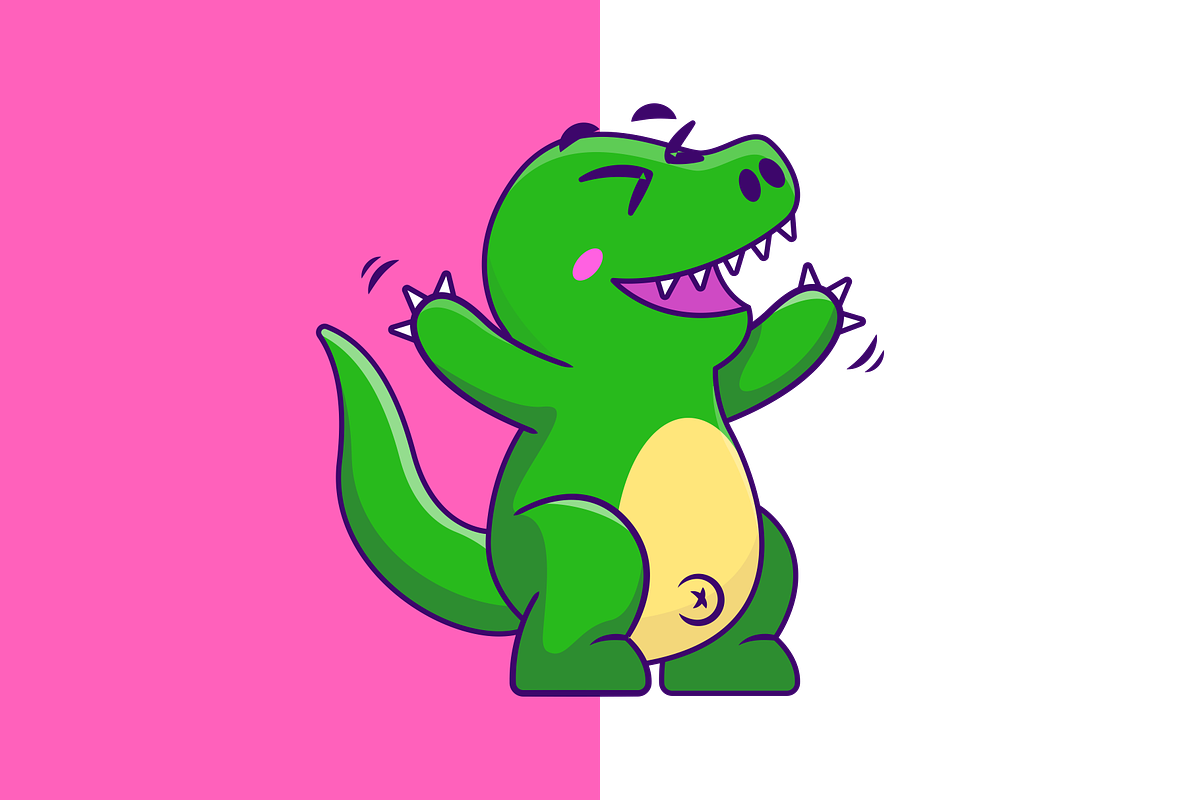 Cute Dino Happy Cartoon Vector, an Animal Illustration by Artstorystudio (Photo 2 of 3)