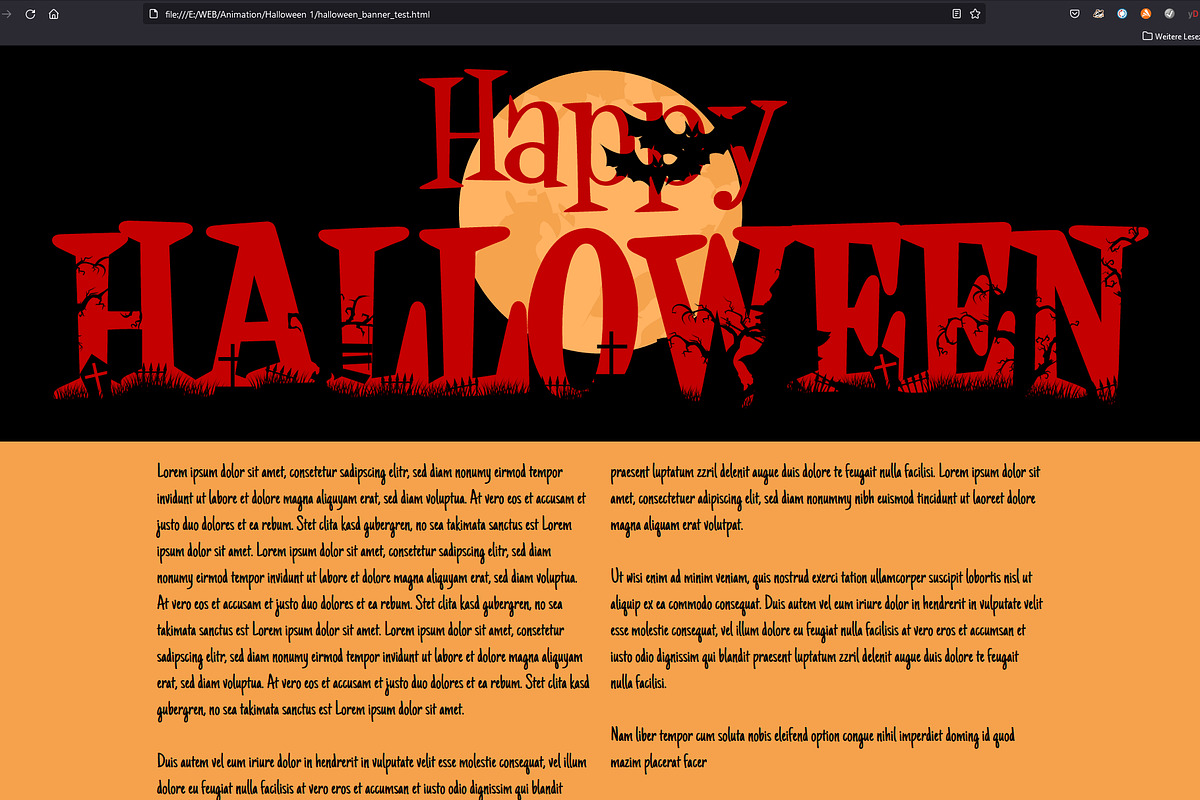 Happy Halloween Animated HTML Banner, a HTML Template by Digitalphaser (Photo 2 of 2)