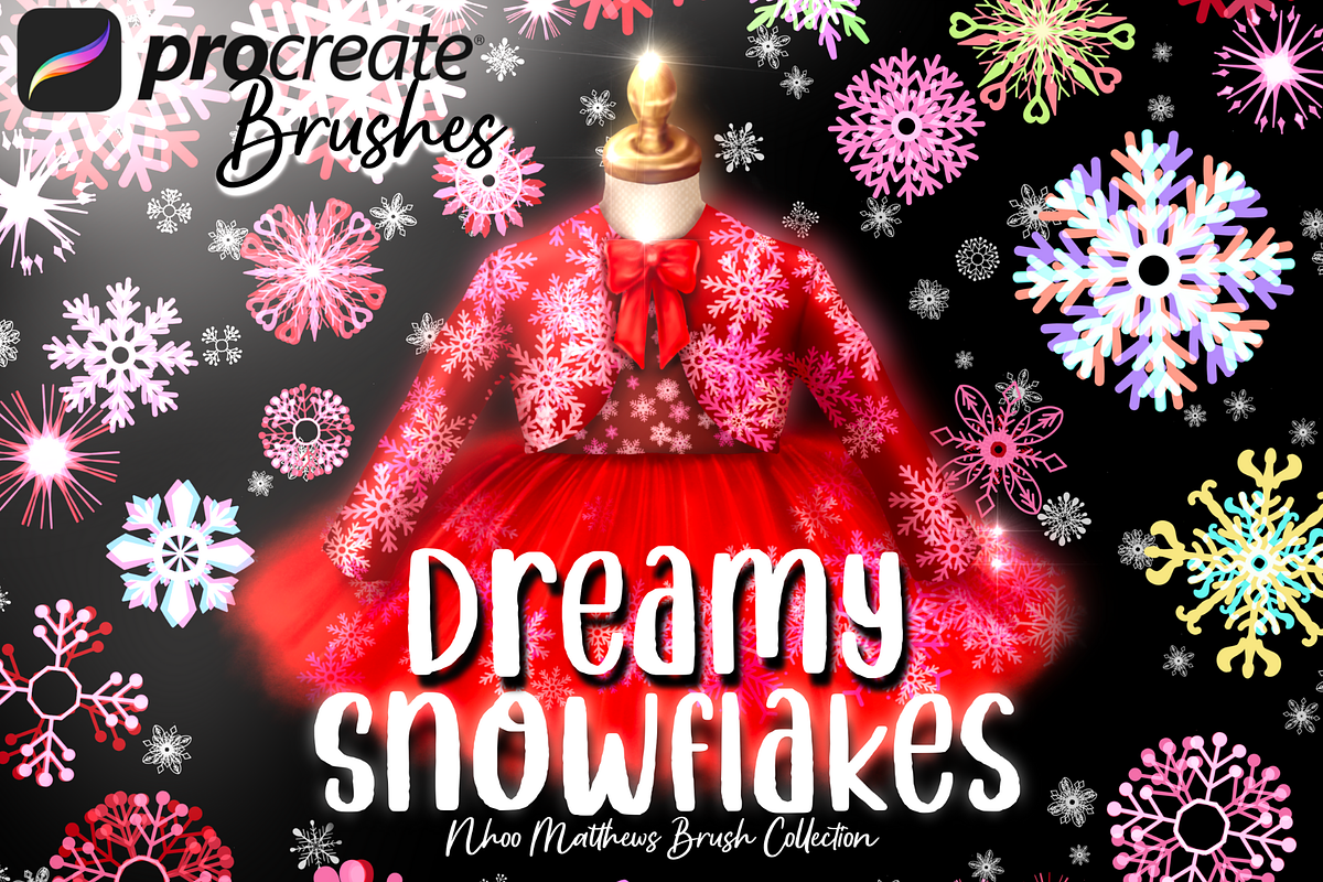 Procreate Dreamy Snowflakes Brushes, a Brush Add-On by Fashion Workshop Bkk (Photo 1 of 21)