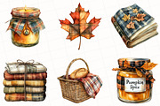 Watercolor Plaid Autumn Clipart, an Illustration by OK Design (Thumbnail 3 of 5)