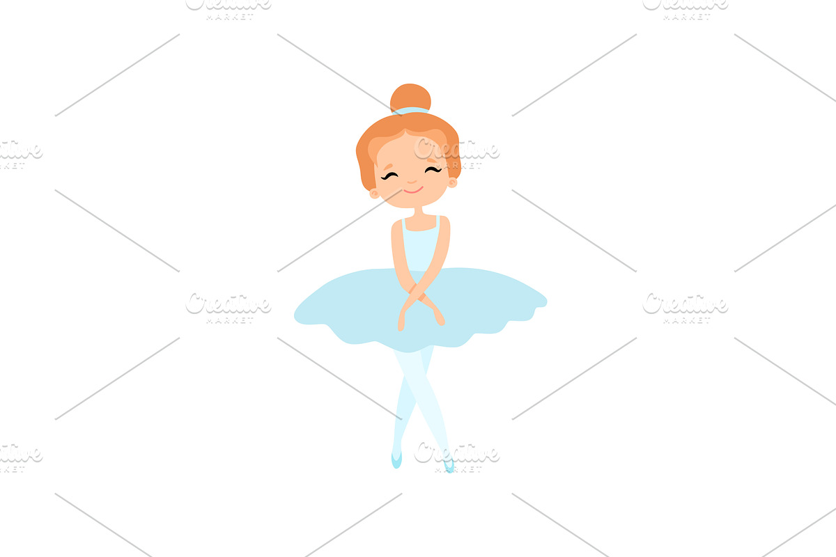 Cute Little Ballerina Character in, a Person Illustration by TopVectors
