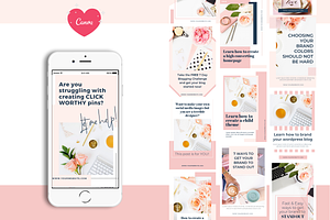 Mega Pin Templates Bundle Canva