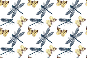 Insects And Seamless Patterns