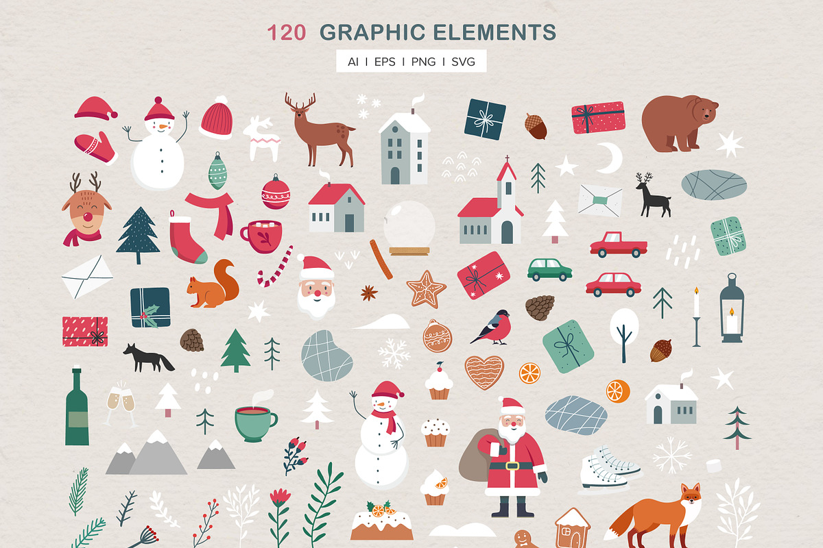 Merry Christmas Graphics, a Seasonal Illustration by mejorana (Photo 2 of 17)