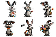 Whimsical Easter Bunny Rabbit Clipar, an Illustration by Sublimation Artist (Thumbnail 6 of 7)