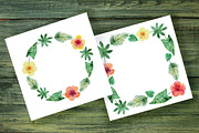 Tropical flowers and leaves., a Decorative Illustration by Elena Medvedeva (Thumbnail 3 of 8)