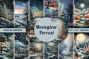 Enchanted Nightscapes Snowy Forest