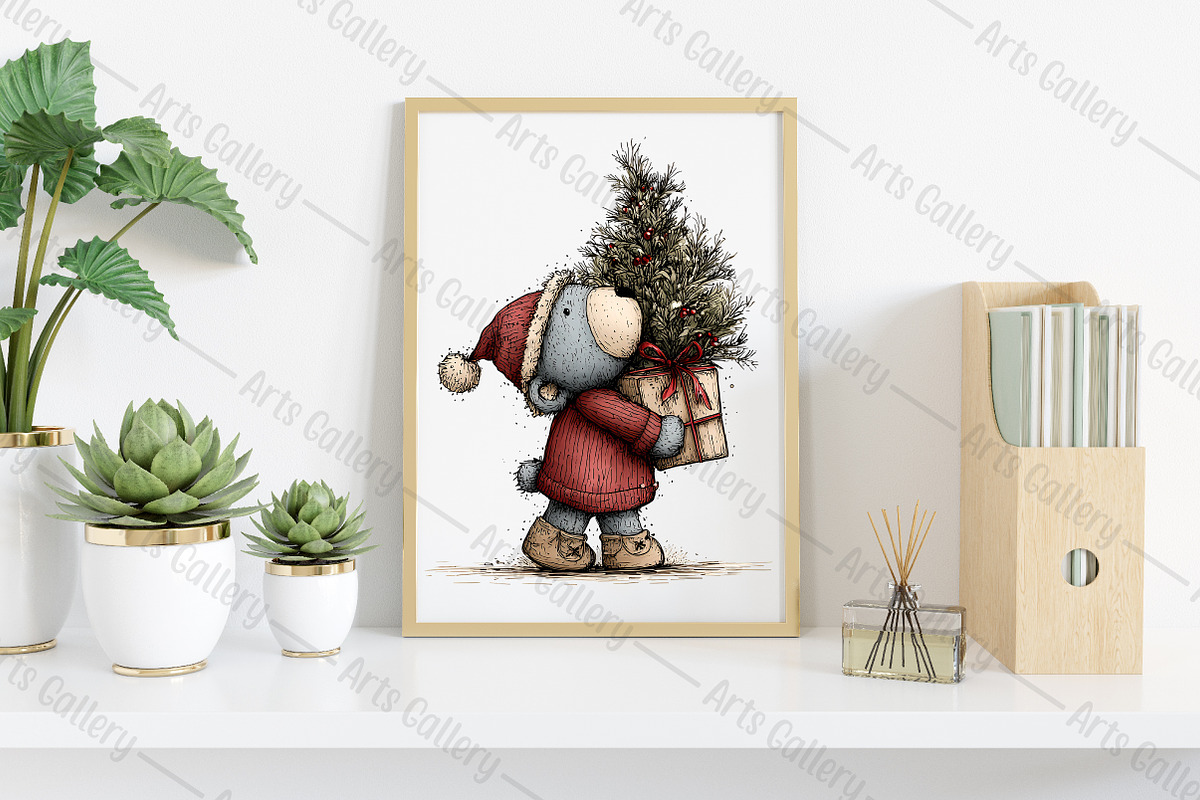 Christmas Teddy Bear Blue Clipart, an Illustration by Canvas Craft (Photo 6 of 7)