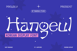 Hangeul - Korean Display Font, a Handwritten Font by Pandeka Studio