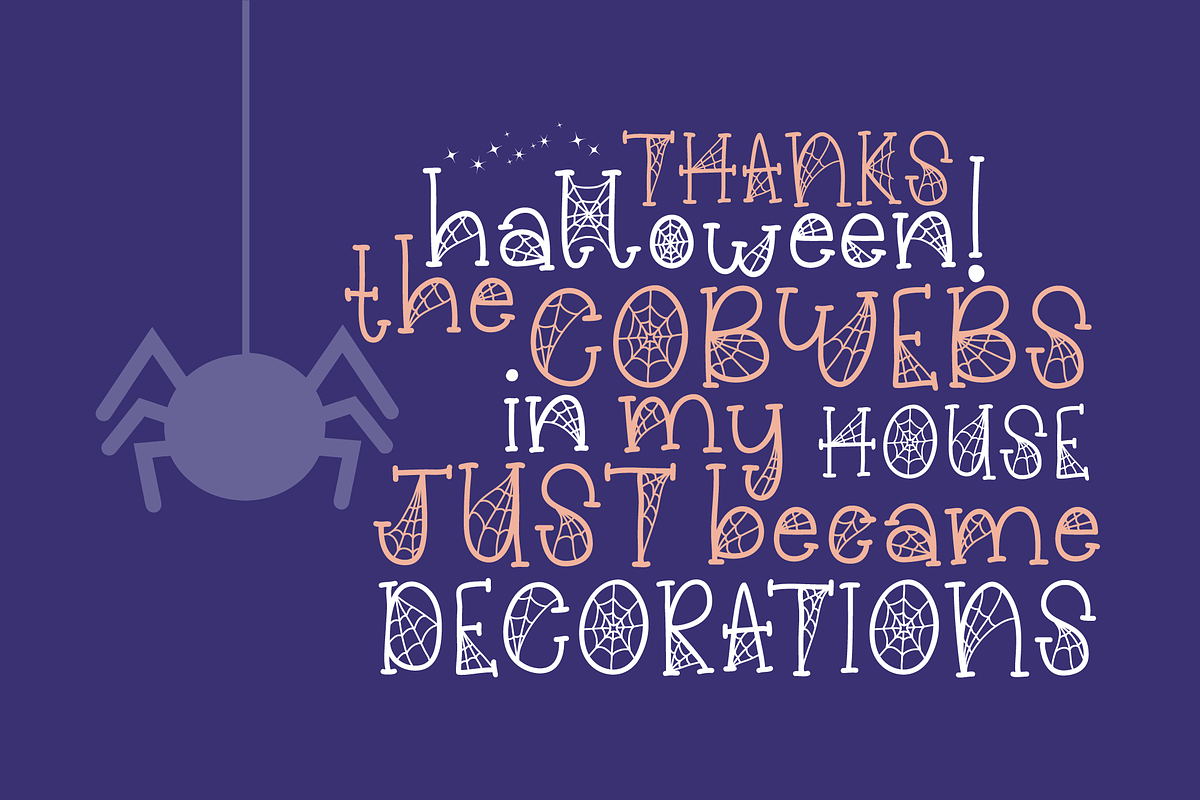 Cobweberly Halloween Spider Web Font, a Serif Font by Dancing with Ink (Photo 13 of 23)
