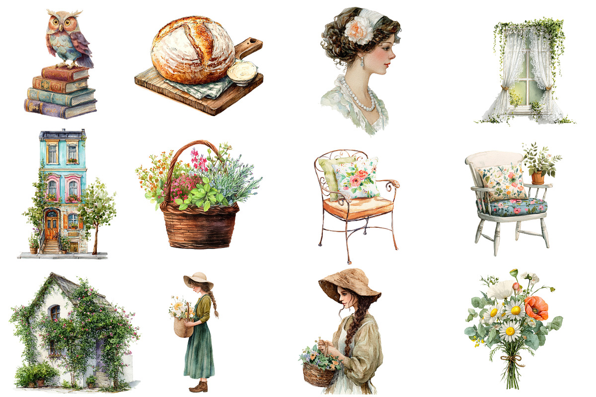 Whimsical Cottagecore Clipart, an Illustration by Designworld (Photo 3 of 5)