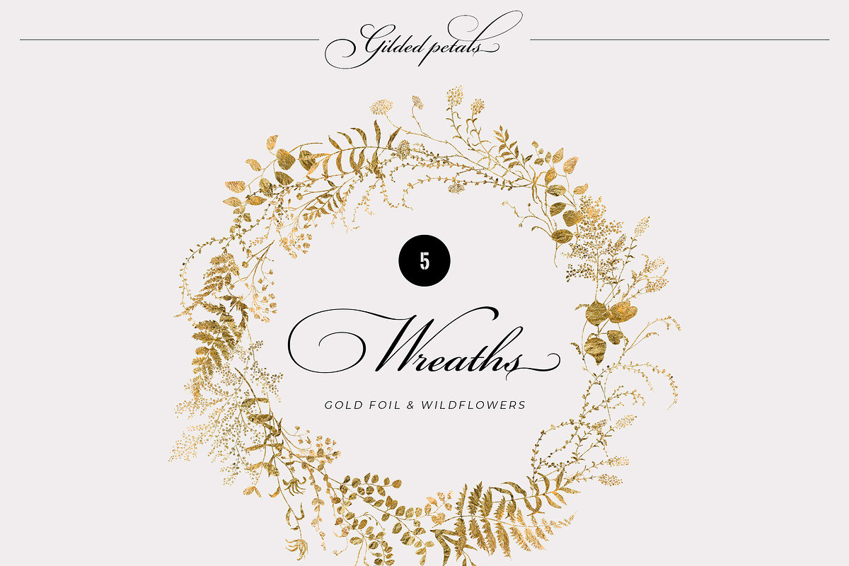 Gilded Petals Gold Foliage, an Illustration by SunnyAfternoons (Photo 4 of 13)