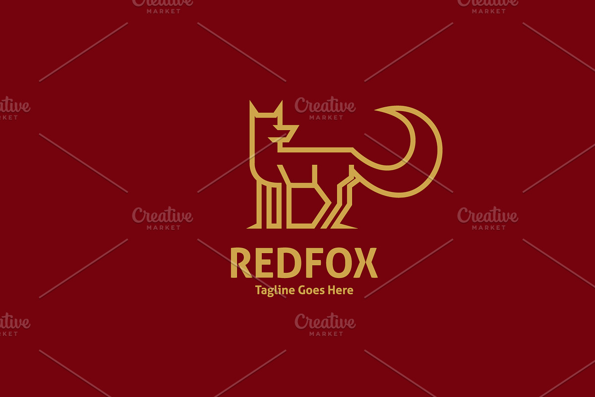 Red Fox Line Art Logo, a Branding & Logo Template by ashenterprise (Photo 2 of 5)