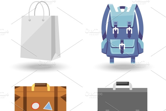 Four Baggage Vector Illustrations