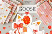Cute Hand Drawn Birthday Goose, an Animal Illustration by the_myro (Thumbnail 1 of 13)