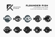 Flounder (Flatfish) Icon Vector, an Icon by Akatype Studio (Thumbnail 1 of 3)
